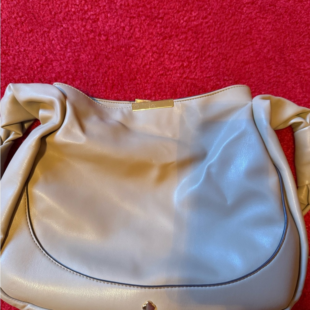 Beige/Cream Shoulder Bag- Soft Leather